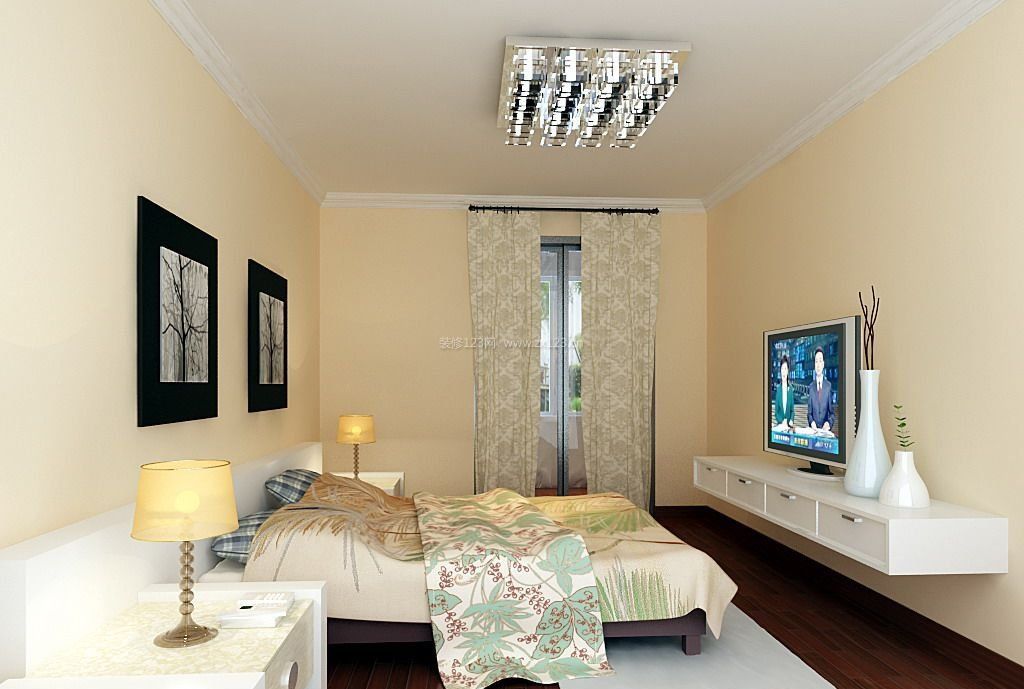 80平米两房简单卧室设计装修效果图