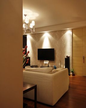 融创伊顿庄园现代风格客厅电视墙设计效果图