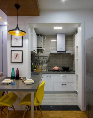 简约现代室内厨房入墙式整体橱柜效果图