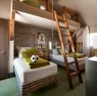 12岁儿童房间实木高低床造型装修效果图