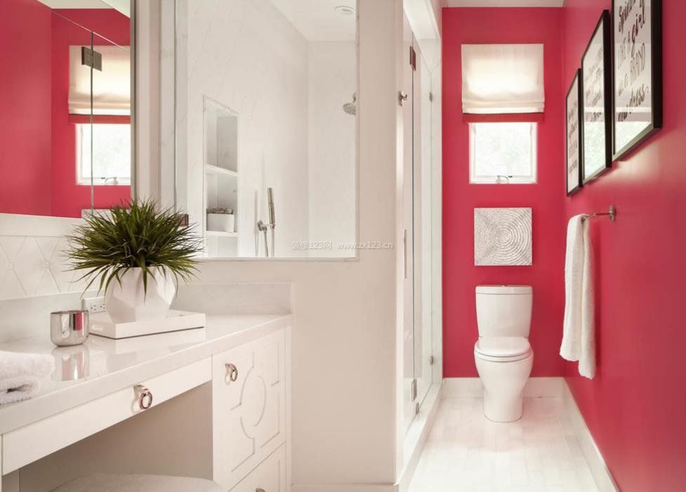 2023家装风格粉色卫生间图片欣赏