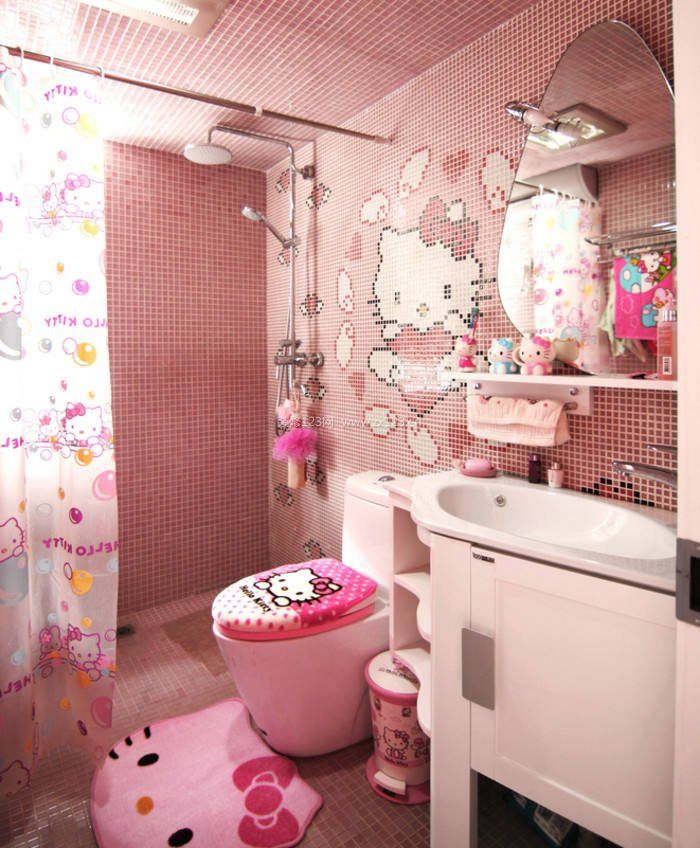 2023家装粉色卫生间墙面瓷砖图片欣赏