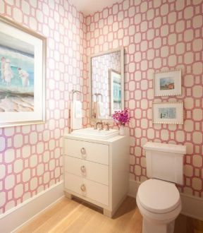 2023家装粉色卫生间墙面装饰图片欣赏