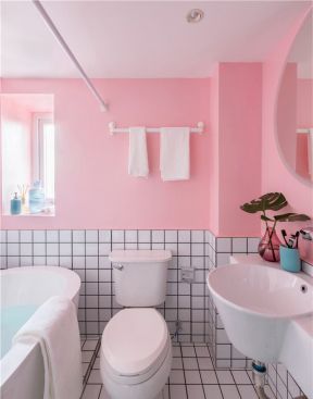 2023家装粉色卫生间墙壁装修图片欣赏