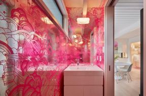 2023家装粉色卫生间墙面装修图片欣赏