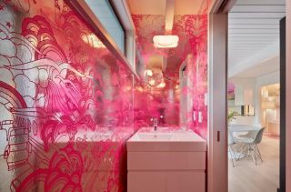 2023家装粉色卫生间墙面装修图片欣赏