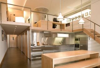 小公寓厨房橱柜不锈钢台面效果图