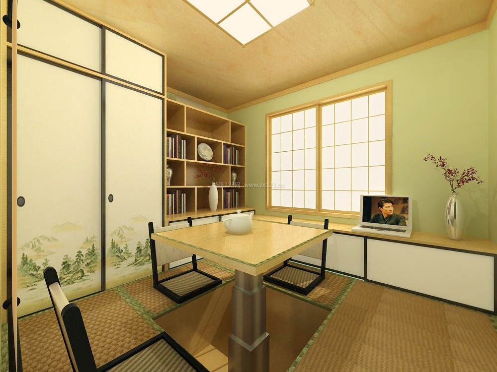 2023日式茶室实木升降茶几图片