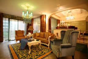 2023地中海别墅客厅组合沙发装修效果图片