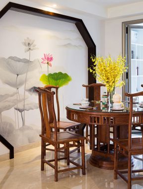 2023家居中式餐厅实木餐桌椅装修效果图片