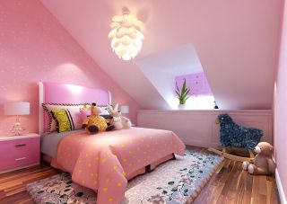 2023现代风格粉色女生卧室设计图