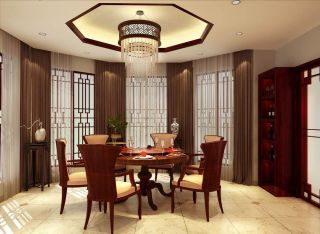 2023中式家装餐厅设计餐桌椅效果图
