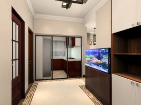 2023新中式家装厨房玻璃推拉门装修效果图片赏析