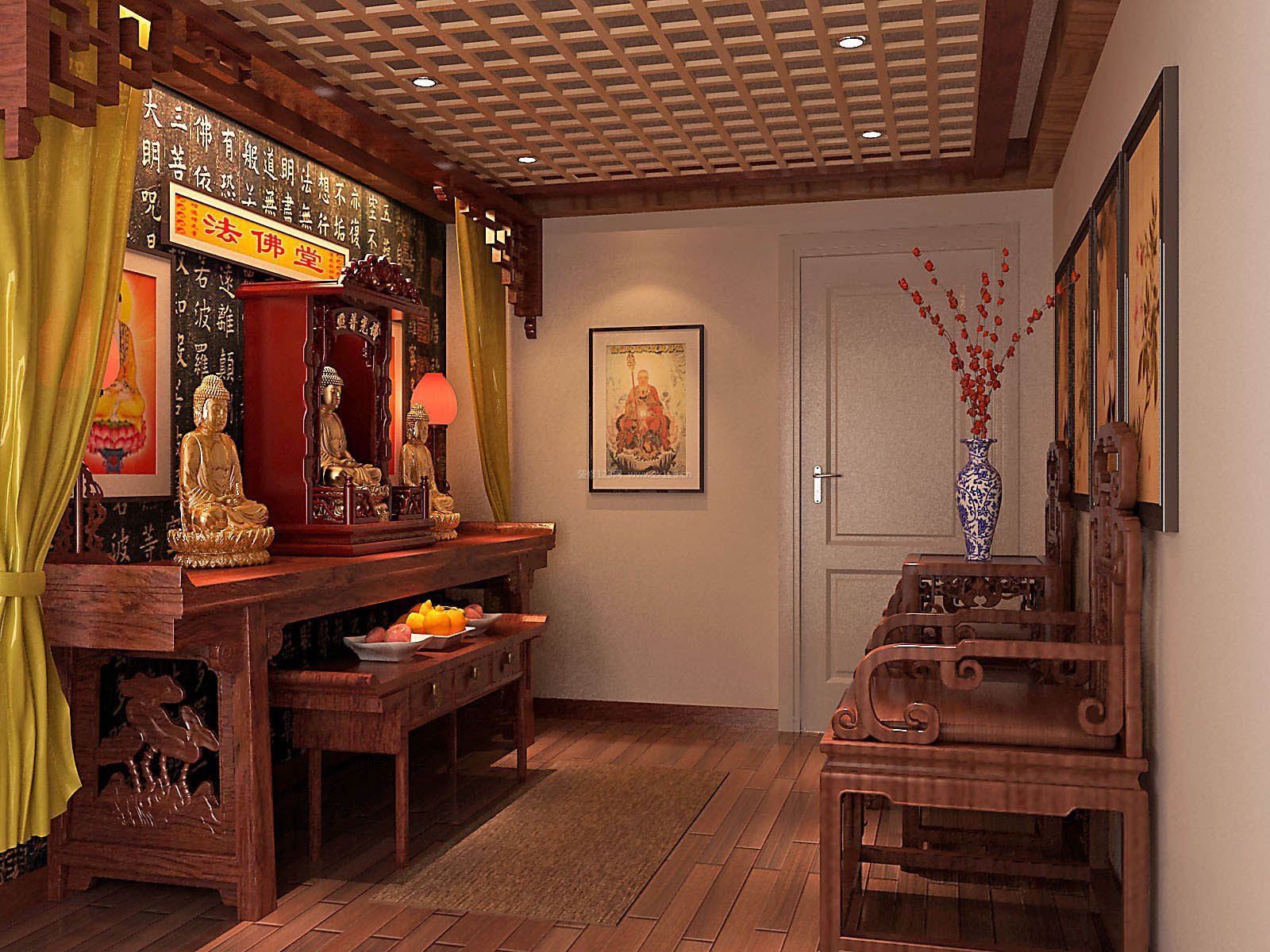 2023古典中式木质佛龛装修设计图