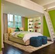 2023现代家庭装修卧室绿色墙面效果图