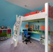 2023现代家庭装修卧室蓝色墙漆效果图