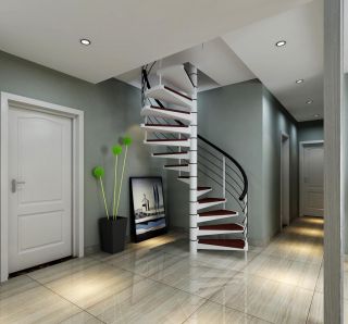 2023家庭简约风格旋转楼梯设计图片