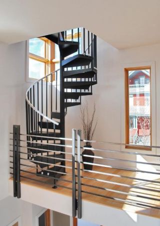 2023家庭旋转楼梯设计简约风格图