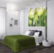 2023简约家居卧室绿色床品设计