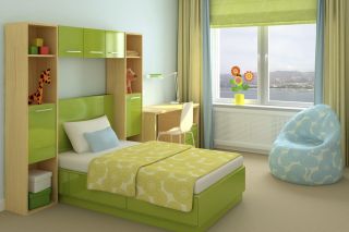 2023家居卧室绿色家具装修设计图