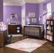 2023紫色卧室婴儿床装修效果图