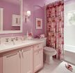2023浴室粉红色窗帘效果图片