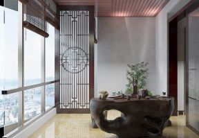 2023中式茶室窗户造型装修图片