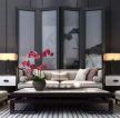 2023中式风格室内沙发背景屏风装饰