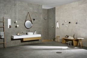 2023现代浴室置物架木质装修效果图