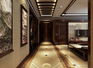 2023中式风格室内走廊地板装饰