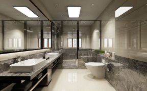 2023现代别墅卫生间整体浴室柜装修设计图片