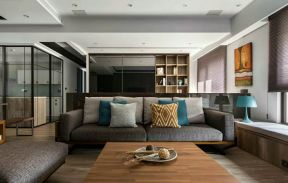 现代混搭客厅装修效果图 布艺沙发坐垫