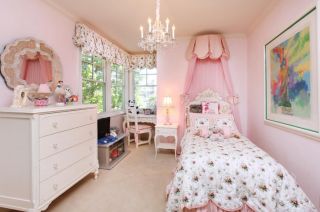 2023欧式家装室内粉色卧室吊顶效果图