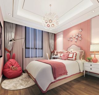 2023欧式粉色卧室吊顶风格效果图