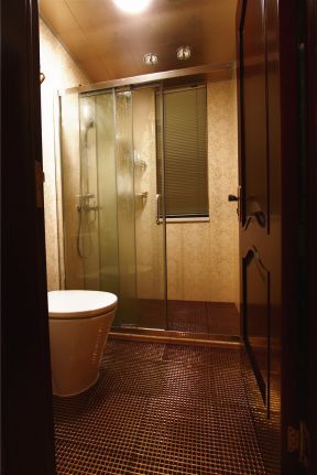 干湿分离卫生间浴室玻璃隔断设计效果图