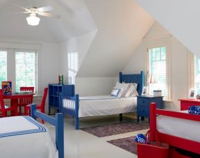 2023红色欢乐的儿童卧室家具效果图片