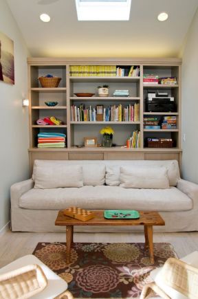 2023家庭客厅沙发背景小书柜效果图