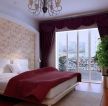 2023现代简约卧室紫色窗帘家装设计图片