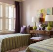 2023双人卧室紫色窗帘家装设计欣赏