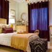 2023混搭风格小卧室紫色窗帘家装设计