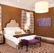 2023美式卧室紫色窗帘家装设计