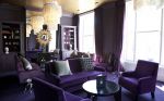 2023别墅客厅紫色窗帘家装设计