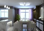 2023现代餐厅紫色窗帘家装设计