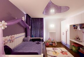 2023儿童房紫色窗帘家装设计实景图片大全