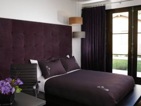 2023时尚卧室紫色窗帘家装设计效果图