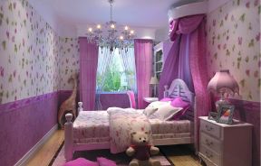 2023公主卧室紫色窗帘家装设计