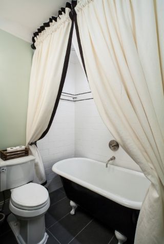 2023浴室淋浴房布艺浴帘图片