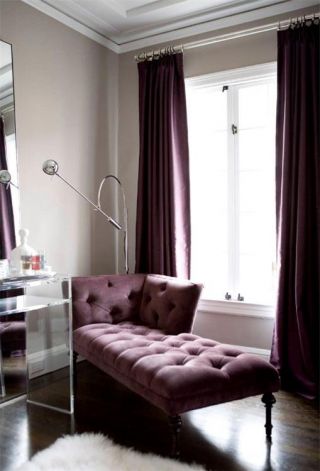 2023家庭房间室内紫色窗帘家装设计