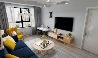 2023小户型现代客厅沙发颜色搭配装修图片