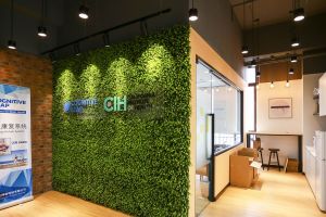 个性化办公室装修设计方案——植物墙的创意